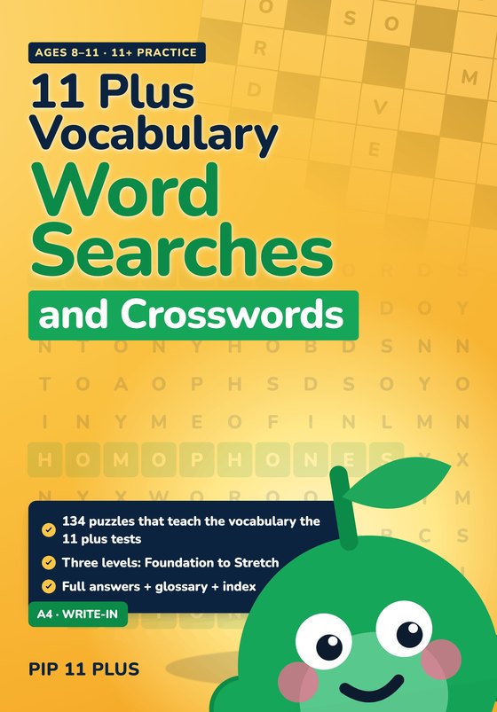 11+ Vocabulary Word Searches & Crosswords cover