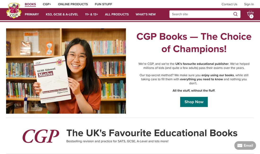 CGP 11+ Online website homepage