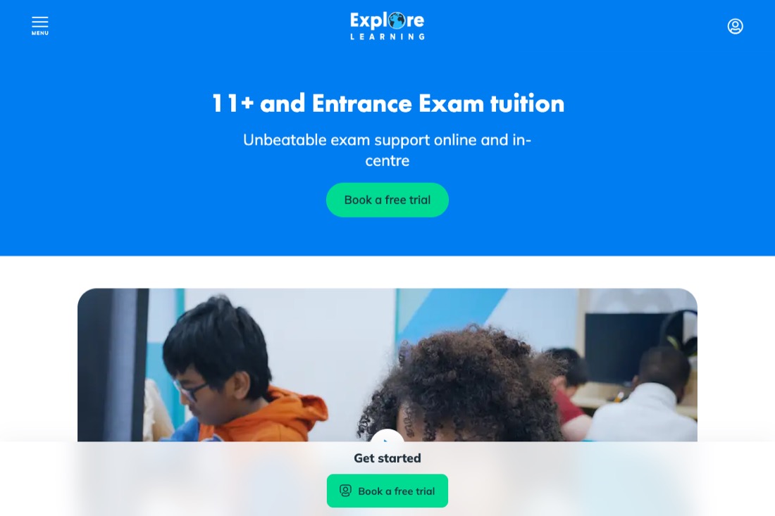 Explore Learning website homepage