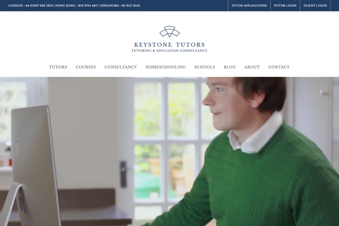 Keystone Tutors website homepage
