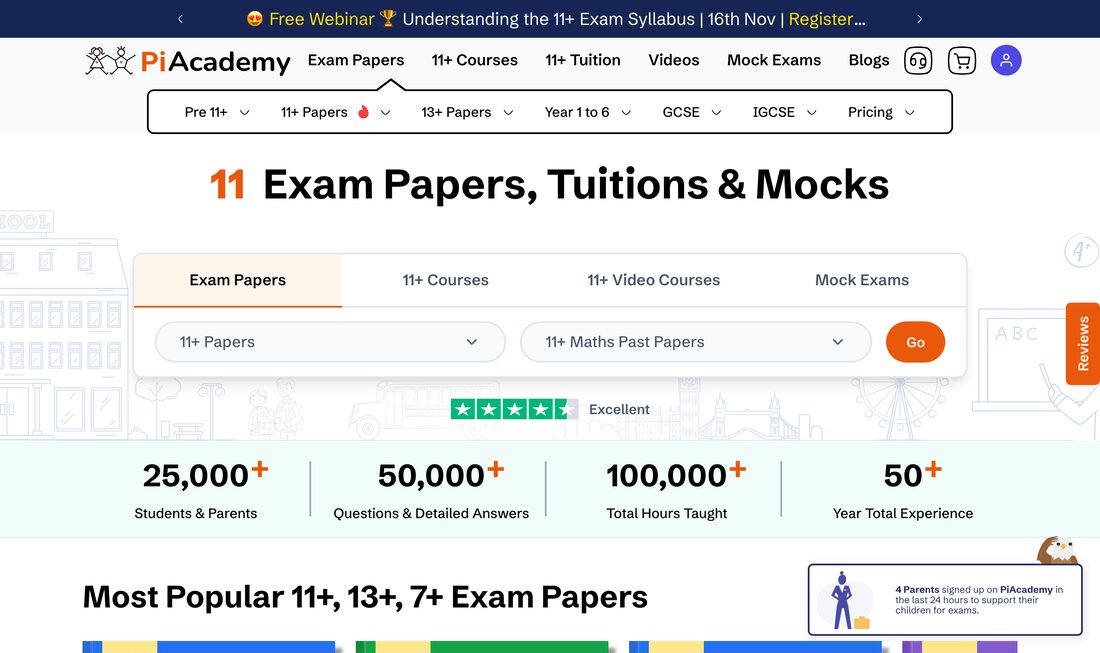 PiAcademy website homepage