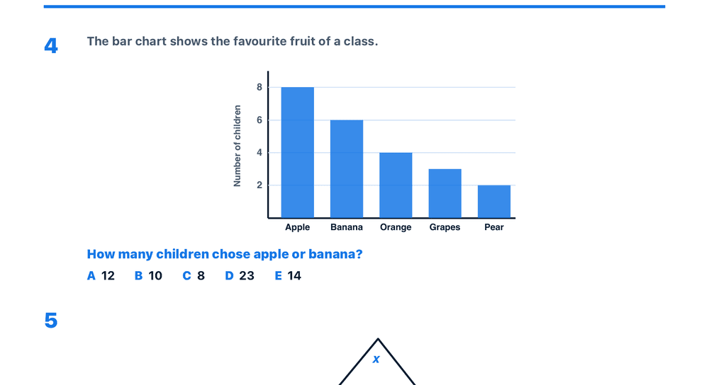 Preview snippet of the free 11+ Maths practice paper PDF