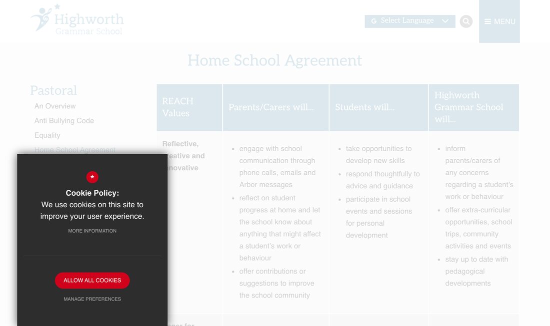 Highworth Grammar School homepage
