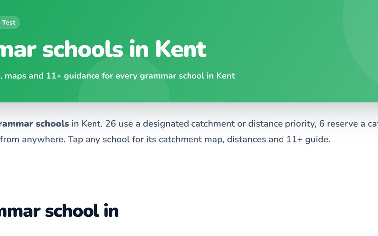 Kent grammar schools preview